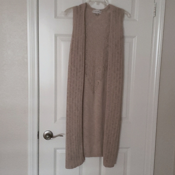 Knox Rose Sweaters - KNOX ROSE LONG BEIGE CARDIGAN IN SIZE S